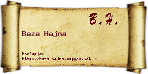 Baza Hajna névjegykártya